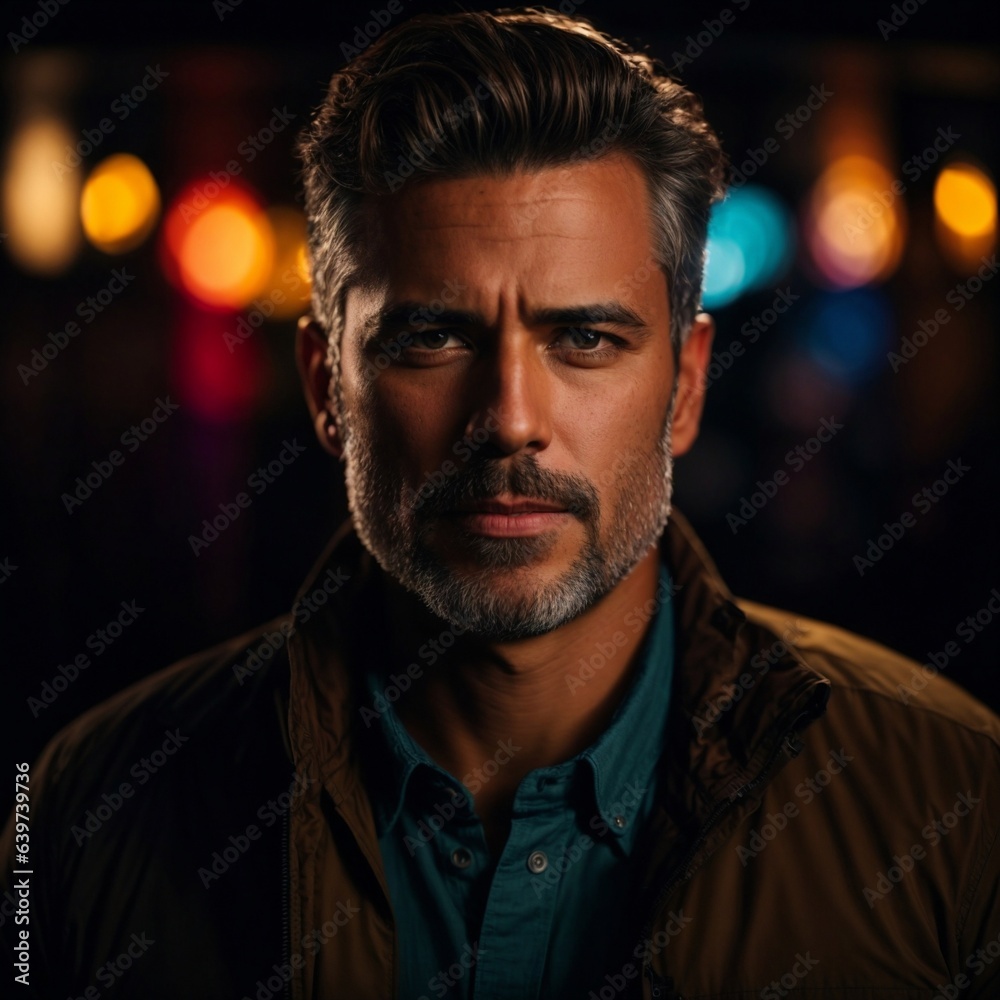 A handsome mature man with white hair and beard A handsome mature man with white hair and beard