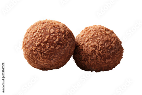 Chocolate balls isolated on transparent background