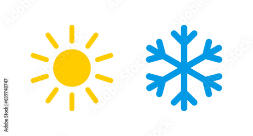 Sun and snowflake icons