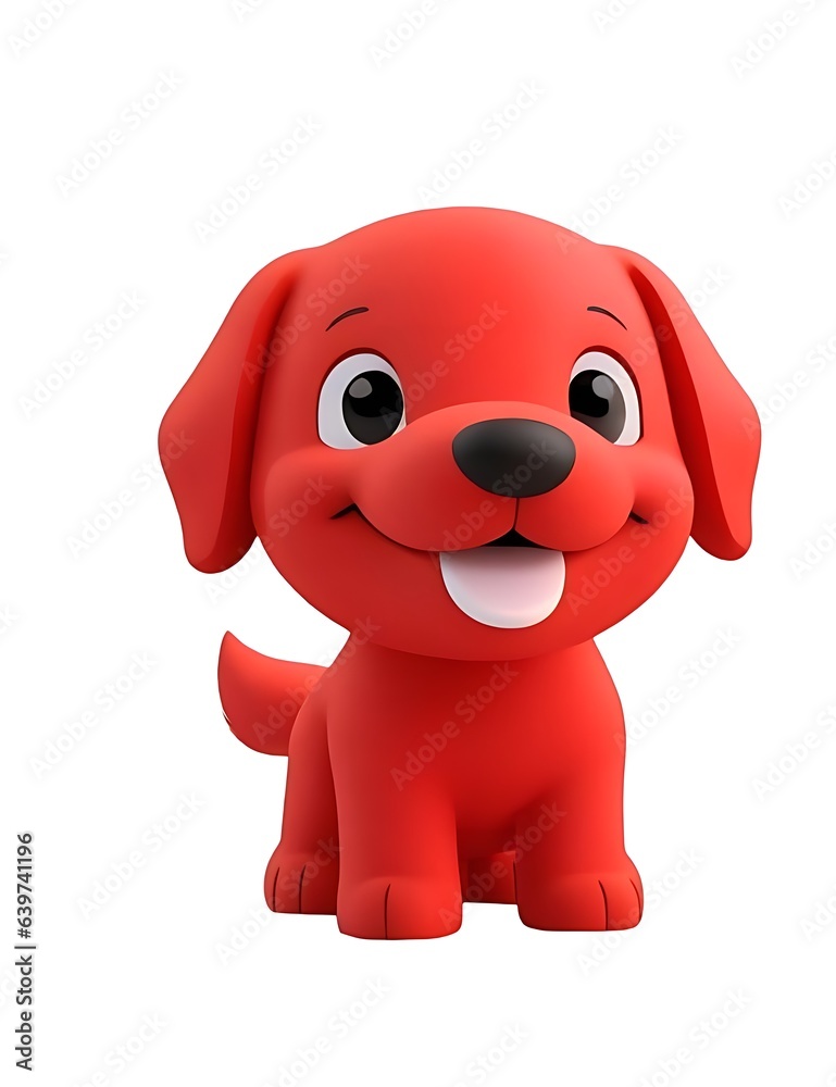 Cute smile dog mascot 3d cartoon design isolated on white background Cute smile dog mascot 3d cartoon design isolated on white background