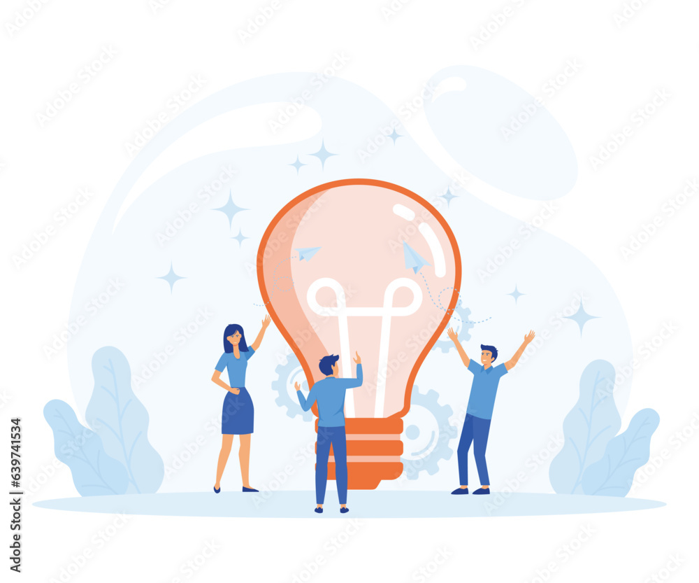 find idea concept. people try to find best idea. working together in the company, brainstorming. flat vector modern illustration find idea concept. people try to find best idea. working together in the company, brainstorming. flat vector modern illustration