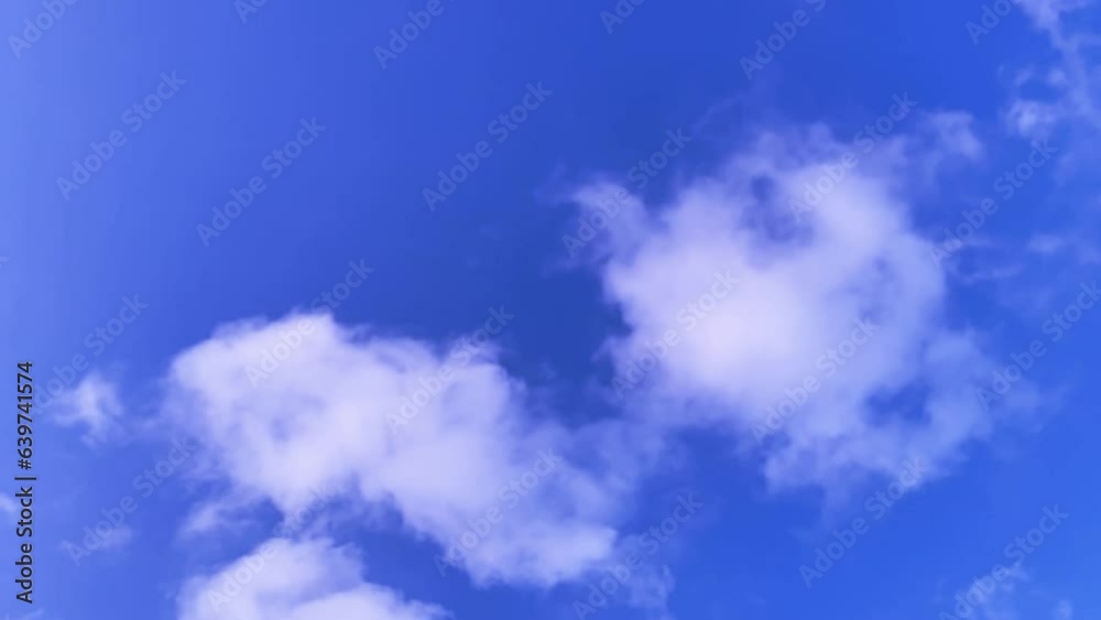 The blue sky with white flying clouds Summer blue The blue sky with white flying clouds Summer blue