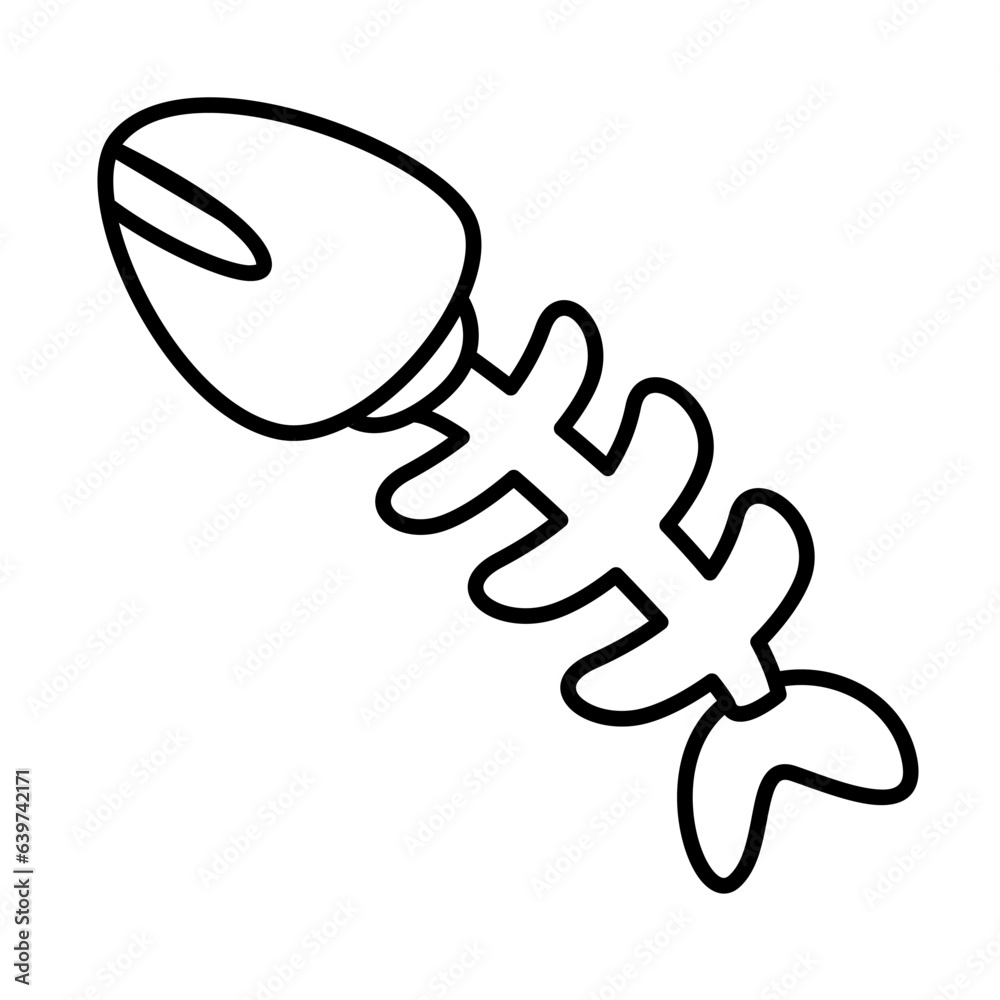 bone fish of international cat day line icon bone fish of international cat day line icon