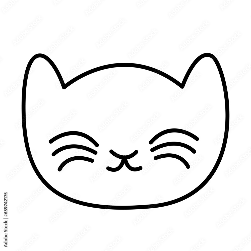 cute cat of international cat day line icon cute cat of international cat day line icon