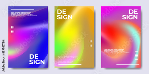 Abstract colorful poster design with gradient mesh style