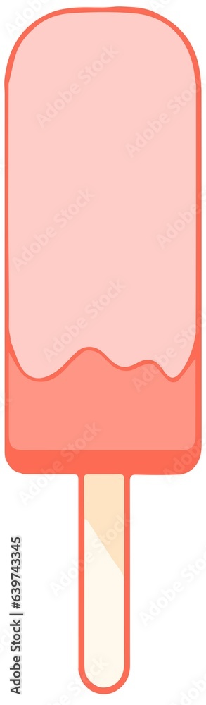 Popsicle pink icream on transparent background Popsicle pink icream on transparent background
