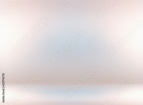 Illuminated pastel empty rooom 3d render. Smooth wall and floor background.