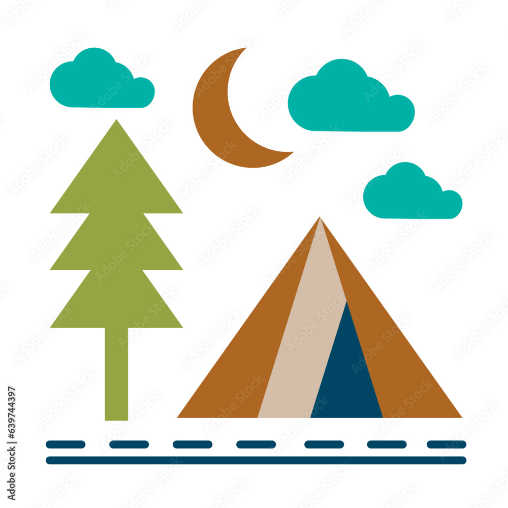 Fototapeta premium camping of tour and travel flat icon