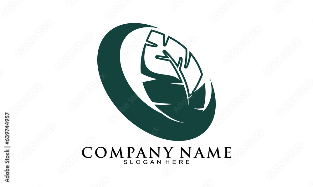 Modern leaf symbol logo vector Modern leaf symbol logo vector