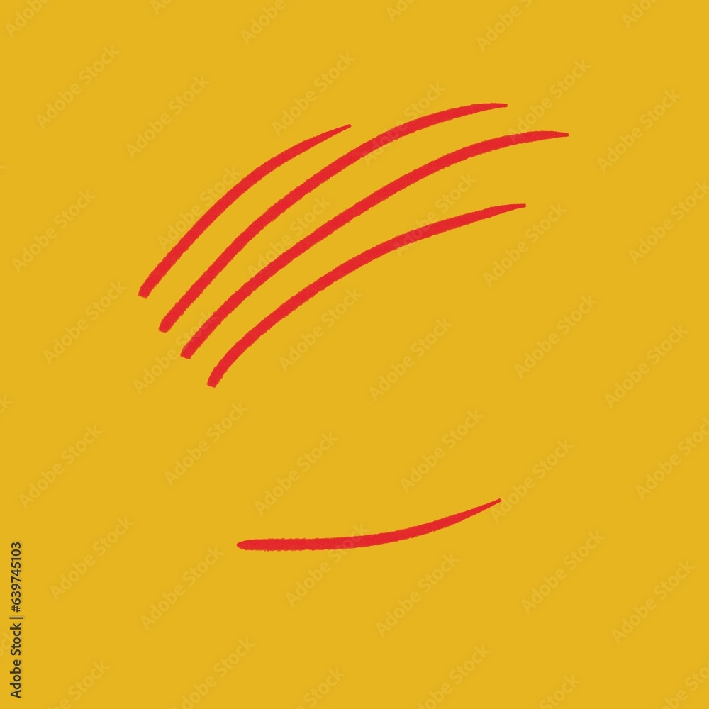 Abstract red claws on yellow background Abstract red claws on yellow background
