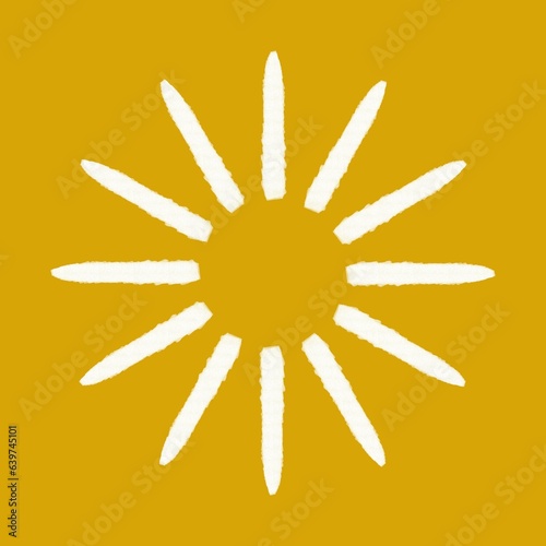 White sun design on orange background