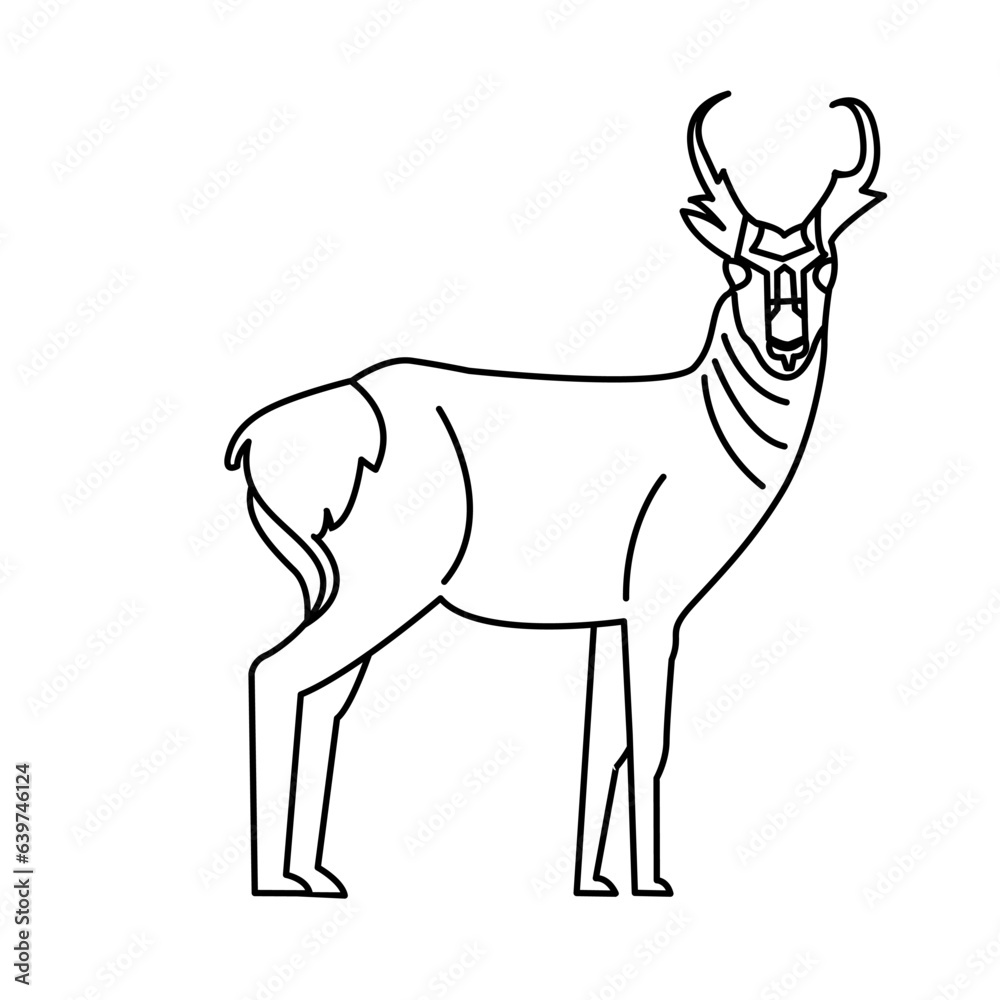 pronghorn of wild animal outline icon set