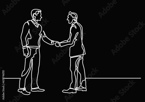 continuous line drawing vector illustration with FULLY EDITABLE STROKE of  business professional people at work as a business concept background