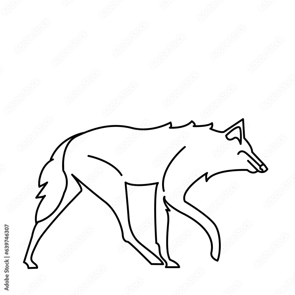 maned wolf of wild animal outline icon set