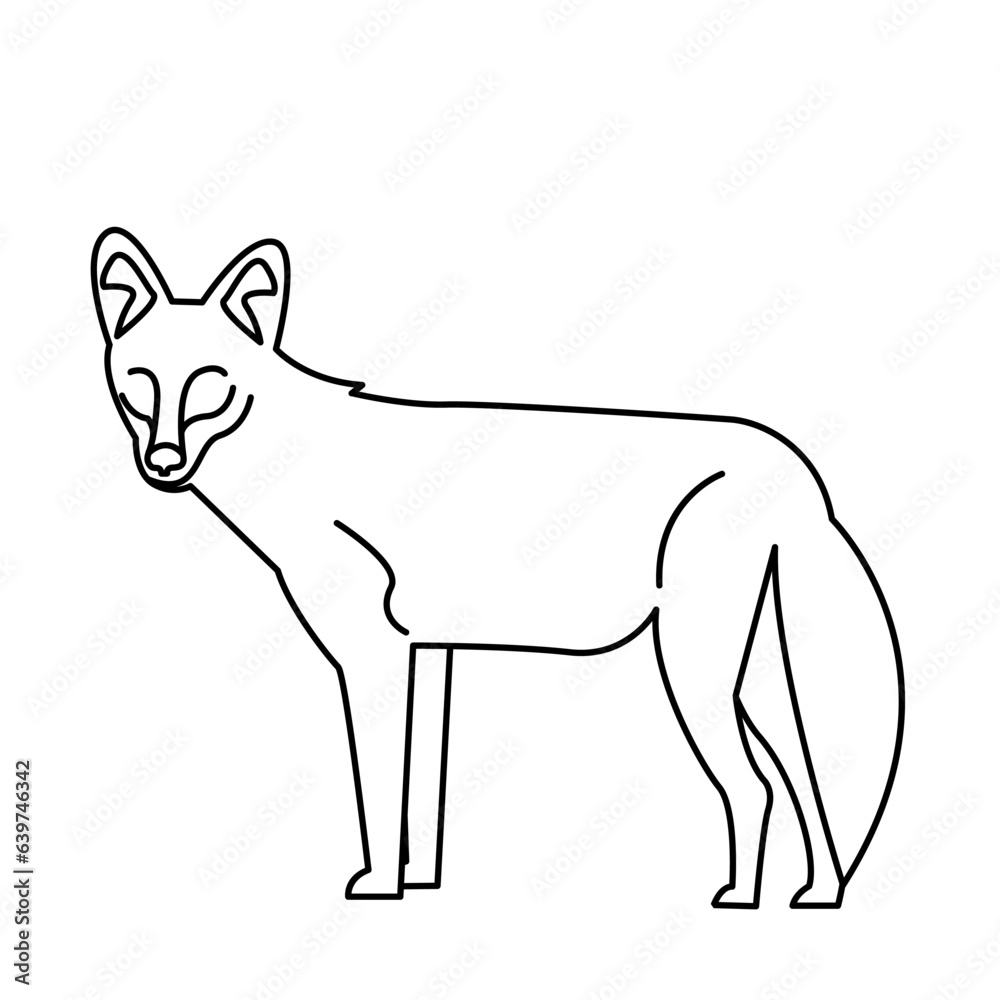 Obraz premium wild dog of wild animal outline icon set