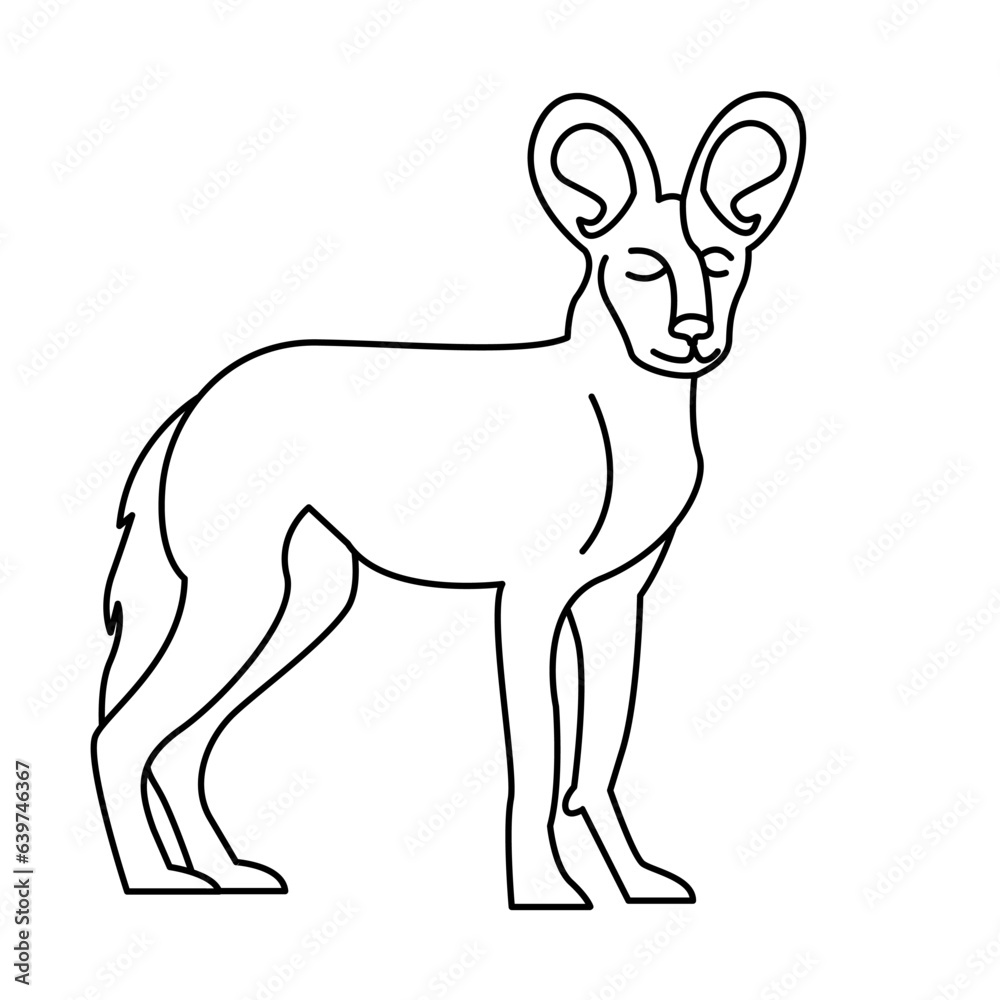 African wild dog of wild animal outline icon set African wild dog of wild animal outline icon set