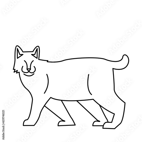 lynx of wild animal outline icon set photo