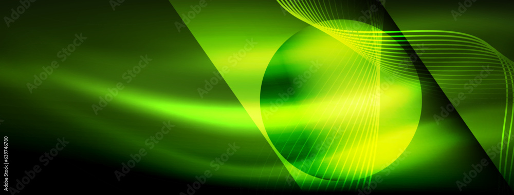 Glowing neon wave abstract background - vibrant, luminescent waves pulsate in a captivating and electrifying display Glowing neon wave abstract background - vibrant, luminescent waves pulsate in a captivating and electrifying display