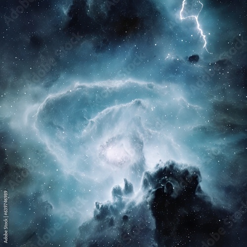 Nebula and galaxies in space. Abstract cosmos background