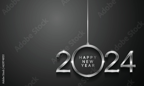 2024 Happy New Year Background Design. Greeting Card, Banner, Poster. Vector Illustration.