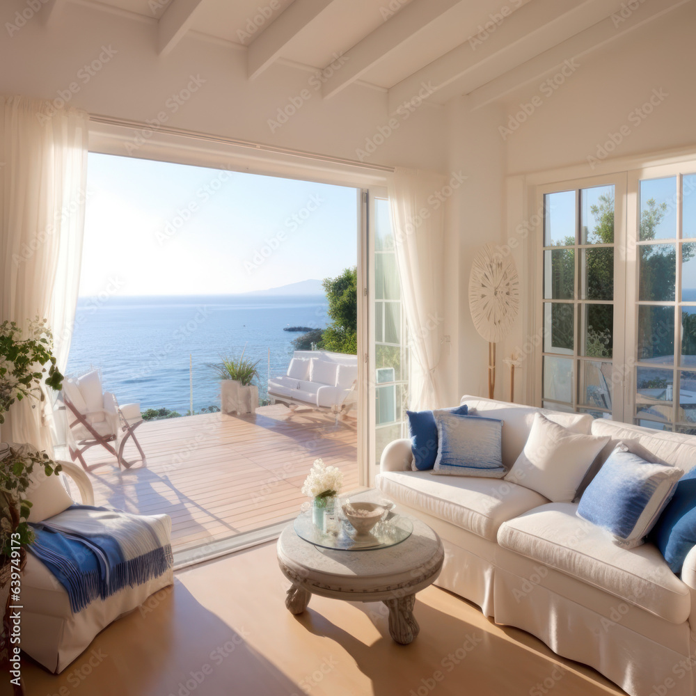  coastal villa blue light nautical elements
