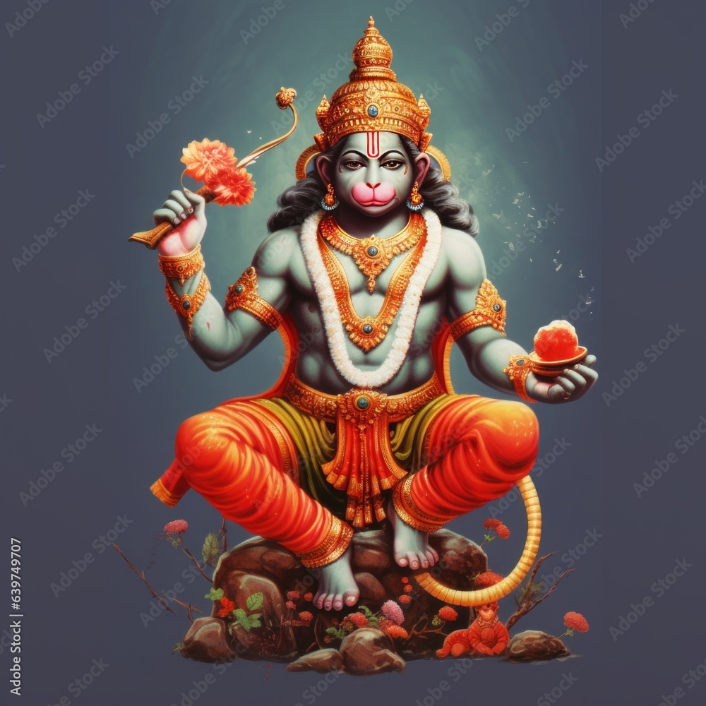 hindu  deity Hanuman, Generative AI