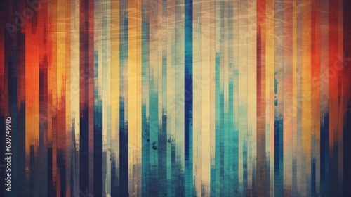 Abstract vintage background illustration of colorful strip in grunge color texture  Generative AI