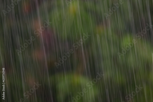 raining background green trees nature concept