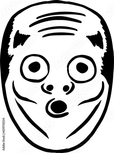 The Japanese mask  Art line image transparent background photo