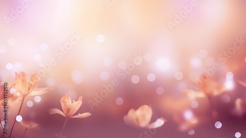 Spring flowers background for web banner  design template   Generative AI