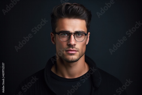 Portrait of handsome man europe, cuacasian background, Generative AI © tonstock