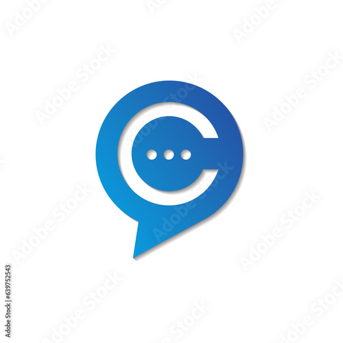 C letter chat logo and Icon design.