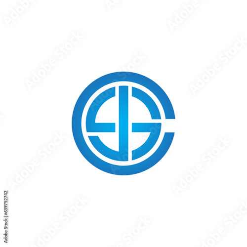SLC Letter round logo design. photo