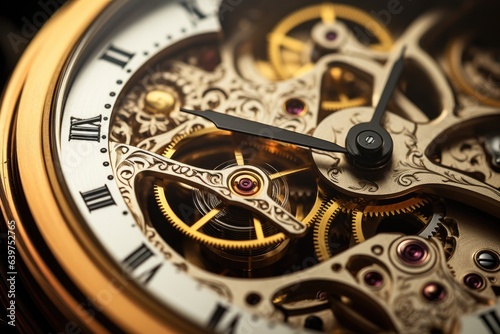 Wallpaper Mural Closeup of retro mechanical old clockwork macro shots, Generative AI Torontodigital.ca