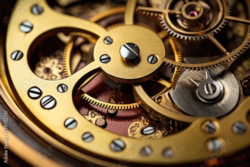 Wallpaper Mural Closeup of retro mechanical old clockwork macro shots, Generative AI Torontodigital.ca