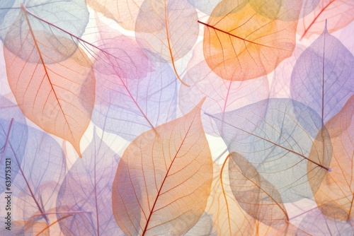 Macro of vein leaves transparent background texture  Generative AI