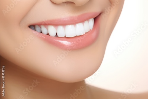 Beautiful female smile after teeth whitening procedure, Generative AI