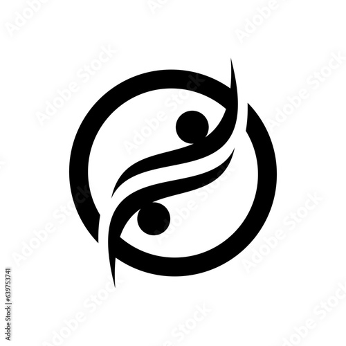 yin yang fish shape vector logo