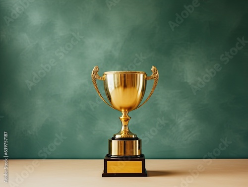 Elegant golden winner trophy
