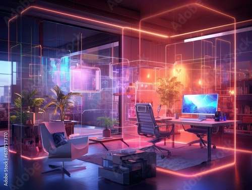Futuristic holographic office 