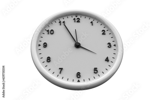 Digital png photo of white clock on transparent background