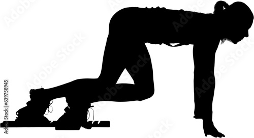 Wallpaper Mural Digital png silhouette image of woman preparing for run on transparent background Torontodigital.ca