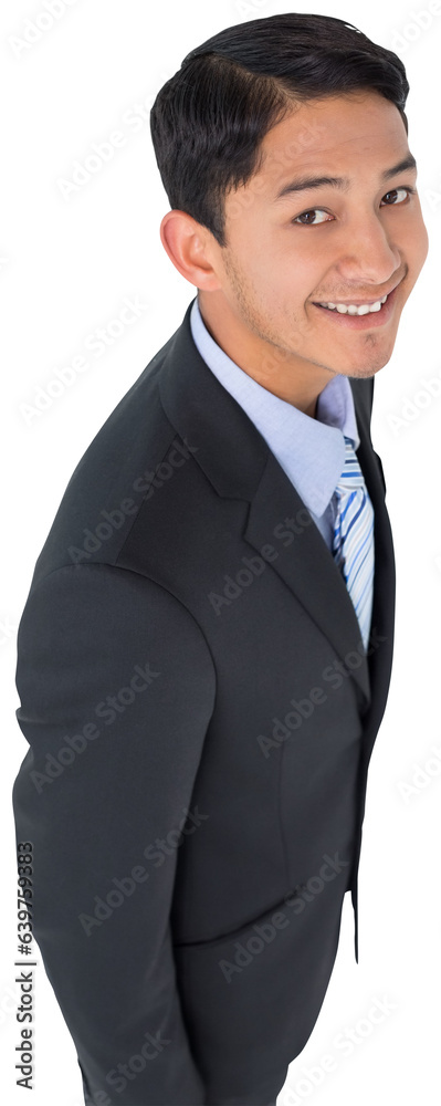 Digital png photo of caucasian businessman smiling on transparent background Digital png photo of caucasian businessman smiling on transparent background