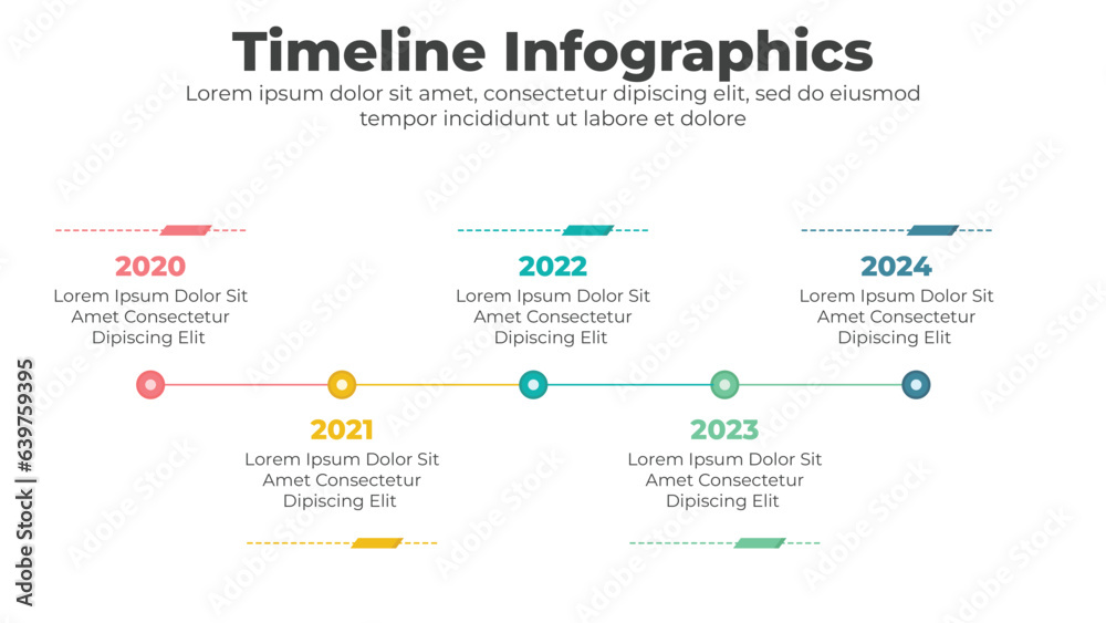 Infographic template for business timeline presentation
