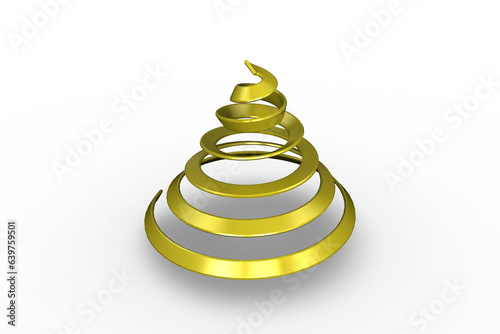 Digital png illustration of gold spiral on transparent background