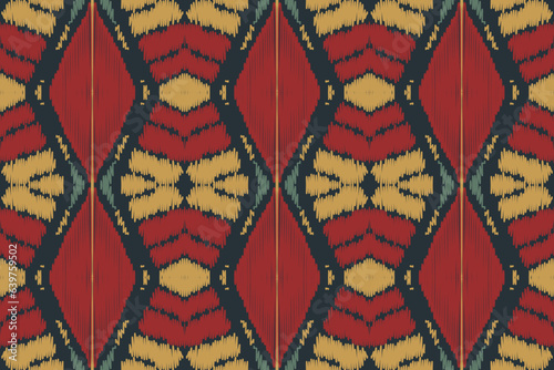 Ikat Damask Paisley Embroidery Background. Ikat Design Geometric Ethnic Oriental Pattern Traditional. Ikat Aztec Style Abstract Design for Print Texture,fabric,saree,sari,carpet.