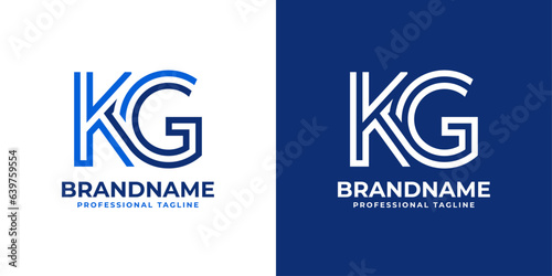 Letter KG Line Monogram Logo, suitable for business with KG or GK initials.