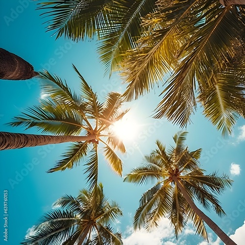 palm tree on blue