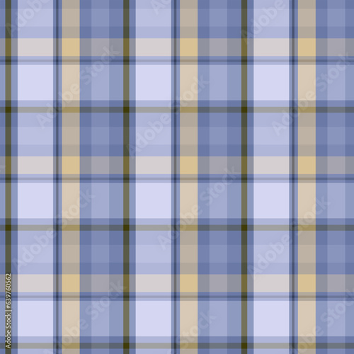 Seamless checkered striped pattern in pastel shades of blue, yellow and green for fabric, textiles, clothing, tablecloth, wallpaper, plaid.