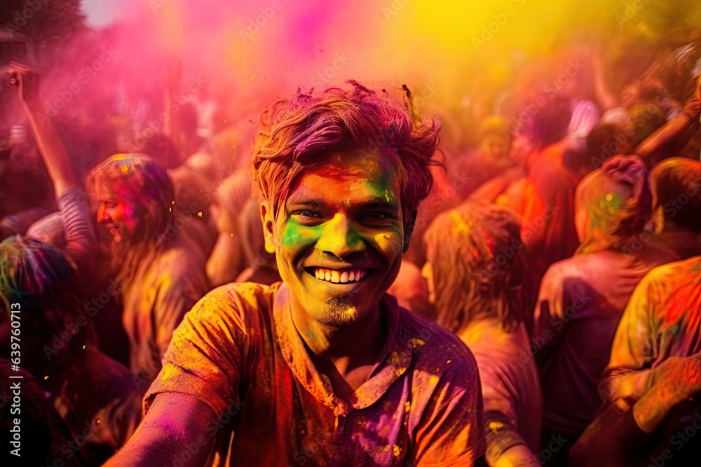 Holi festival celebrations in Nandgaon, India. Every Indian state celebrates Holi differently. Festival Of Colors In India,